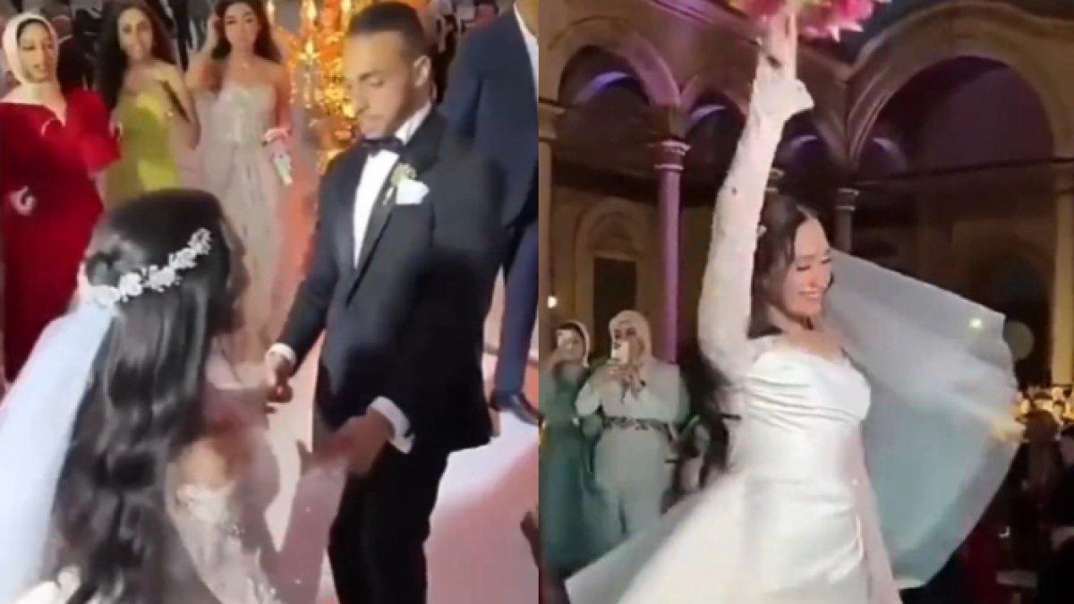 Tangkapan layar video viral pengantin gelar pestta pernikahan di dalam masjid.