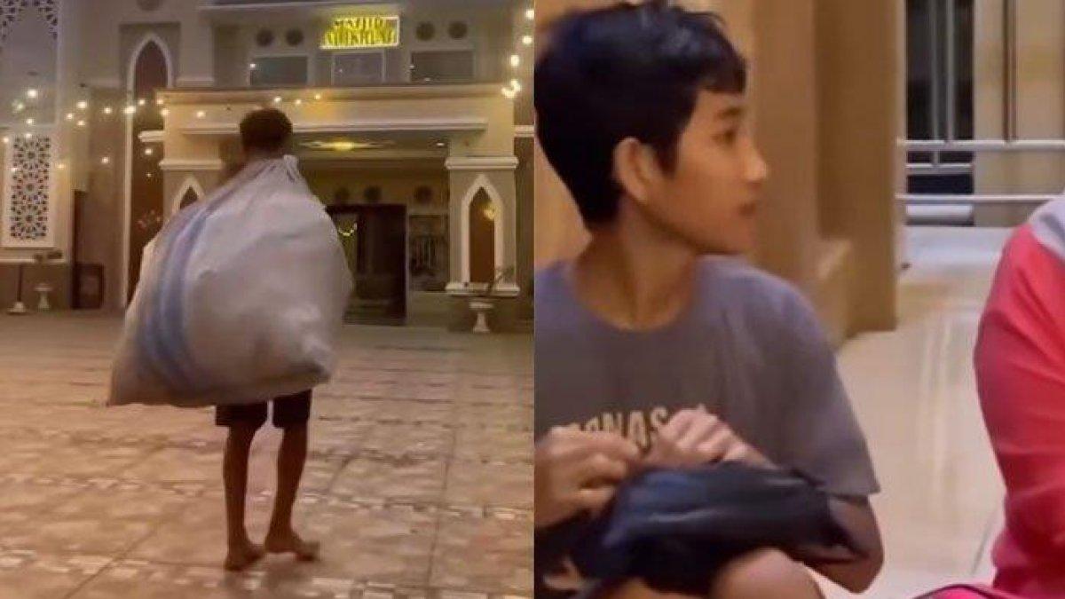 Adit si remaja pemulung yang dahulukan salat berjemaah di masjid