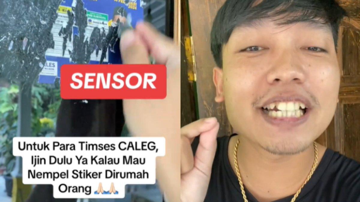 Agos Gemoy disomasi buntut videokan momen copot stiker caleg yang ditempel di rumahnya tanpa izin