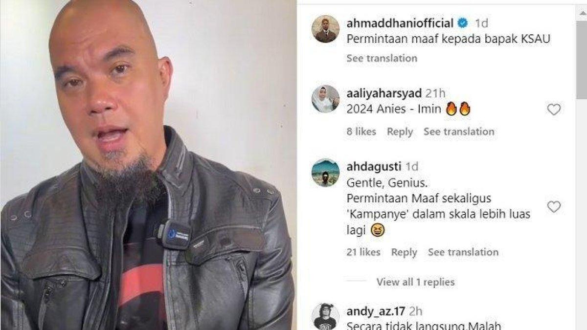 Ahmad Dhani meminta maaf telah melanggar etika di markas TNI