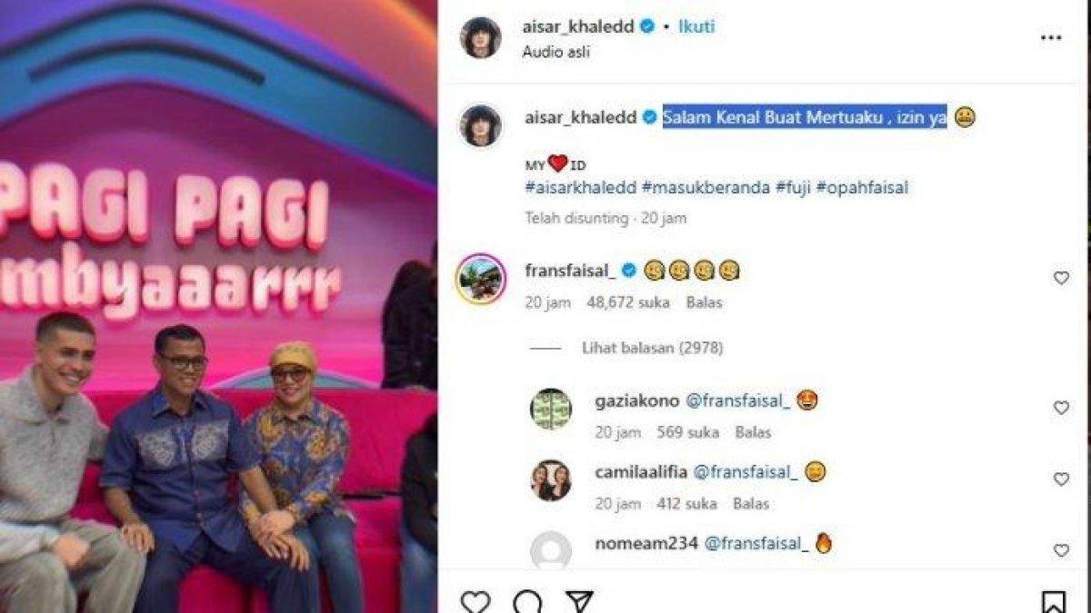 Aisar Khaled bertemu langsung dengan kedua orang tua Fuji, Haji Faisal dan Dewi Zuhriati.