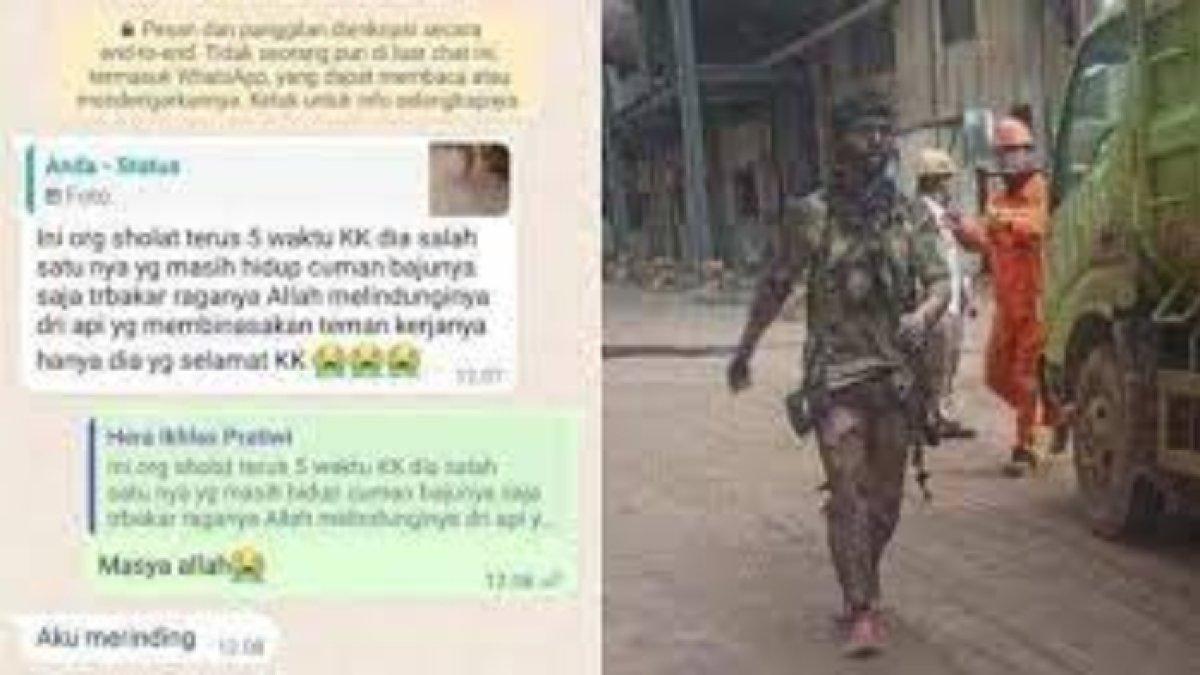Ajaib, korban selamat ledakan smelter ini tubuhnya tak terbakar meski pakaian hangus