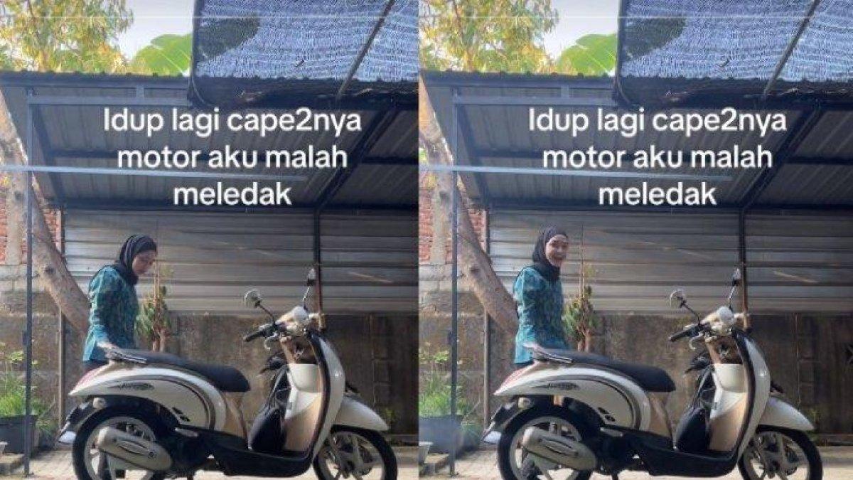 Akibat jarang melakukan perawatan terutama ganti oli, seorang wanita bagikan kondisi motornya yang meledak.