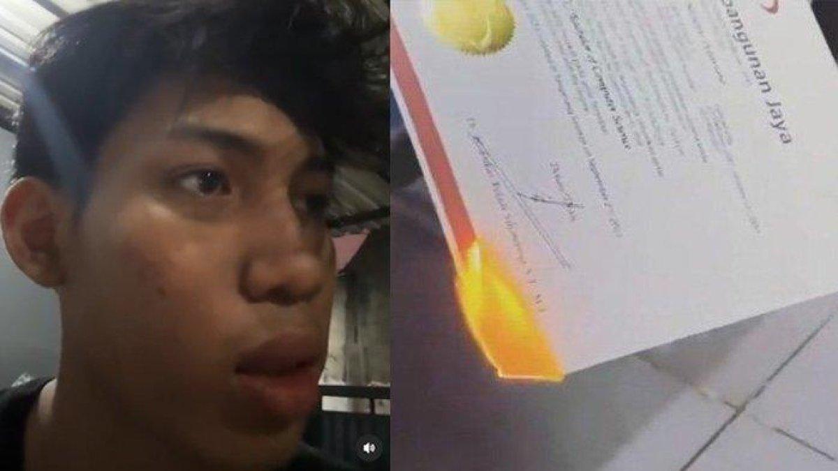 Imbas aksi cewek bakar ijazah mantan pacarnya gara-gara perkara helm, sang pria tak tinggal diam hingga bakal lapor ke polisi