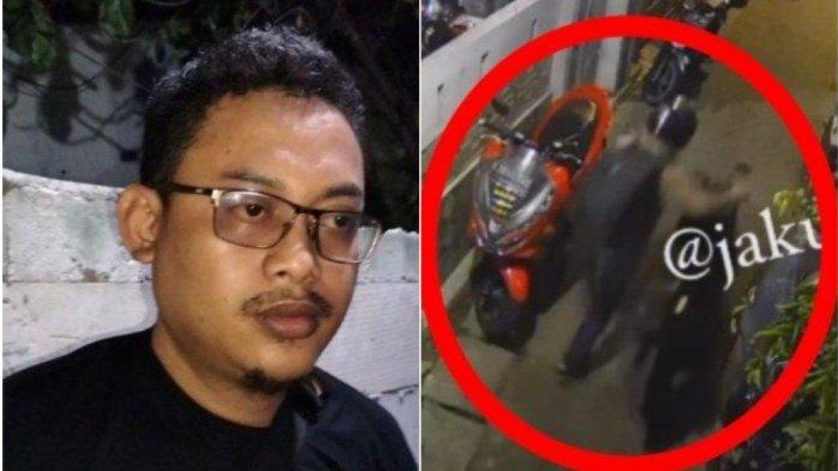 Aksi pencurian motor yang dipergoki korbannya, Akbar Hamsah (35), di Jalan Mantang Gang 5, Lagoa, Koja, Jakarta Utara, Rabu (25/10/2023) dini hari. Pelaku dalam aksinya sempat melepas tiga tembakan senjata api ke korban yang mengejarnya.