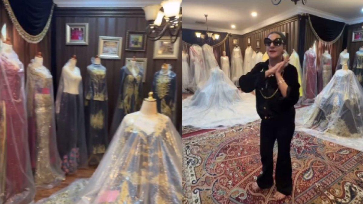 Ala Alatas punya ruangan khusus untuk koleksi gaun-gaun mewahnya