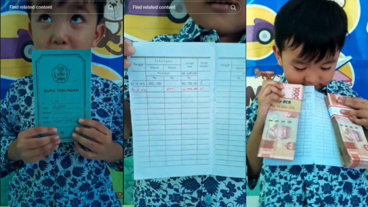 Algian menerima uang Rp20 juta hasil menabungnya selama ini