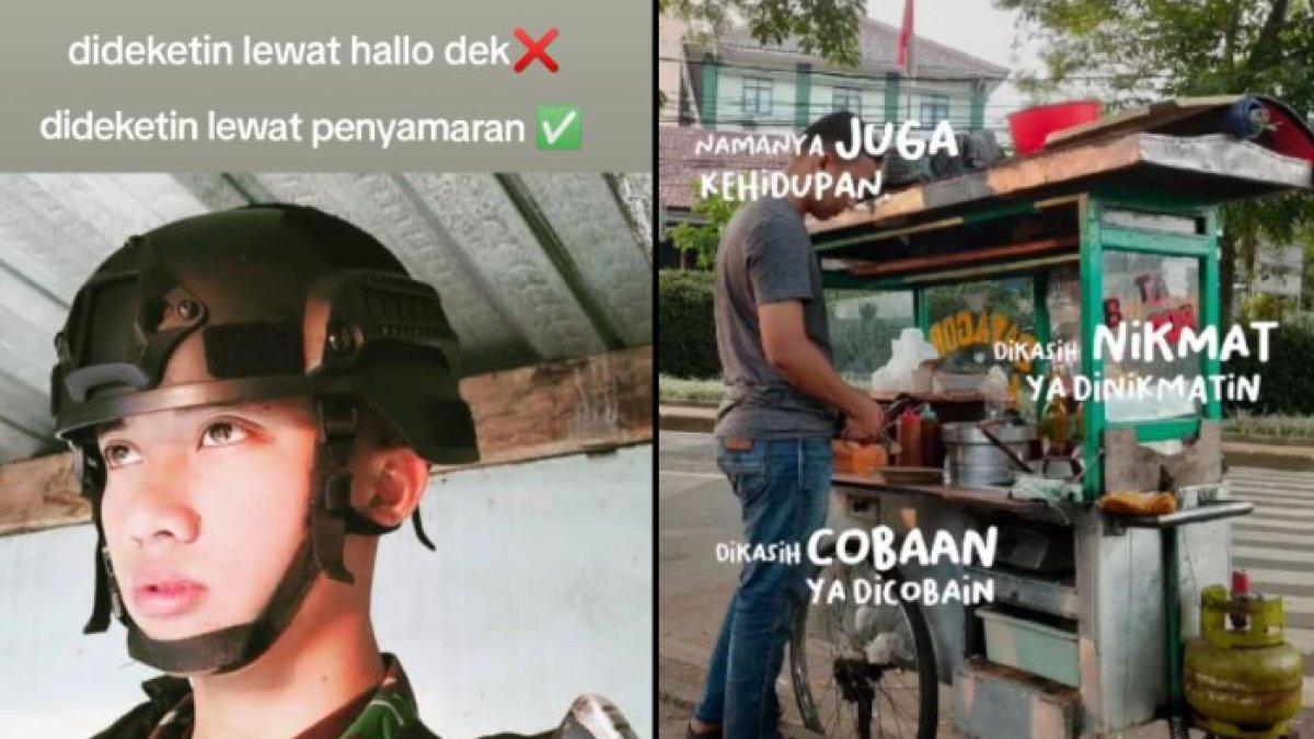 Tangkapan layar video viral prajurit TNI nyamar jadi tukang batagor.