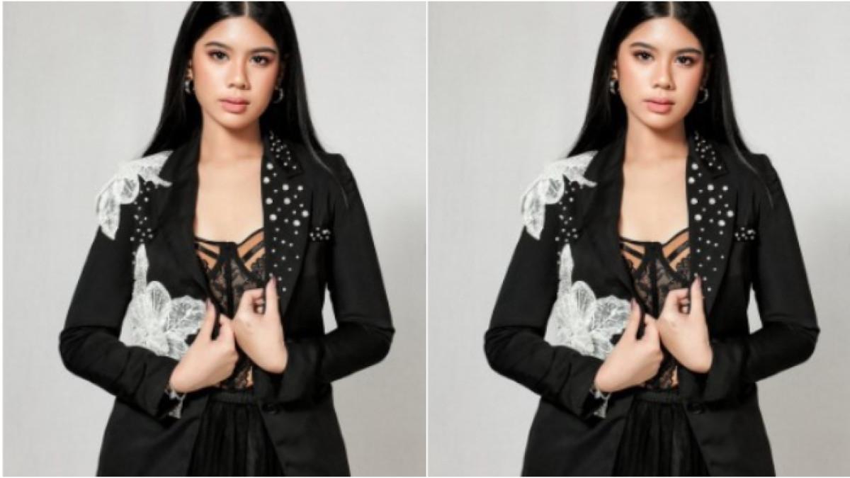 ALMIRA TAMPIL STUNNING - Almira memilih riasan natural, namun tetap tegas di bagian mata