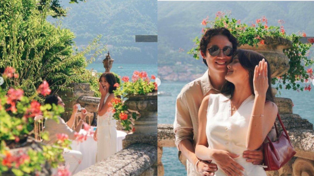 Amanda Rawles terkejut ketika Adriel Susanteo tiba-tiba berlutut didepannya dan memberikan cincin pertunangan.
