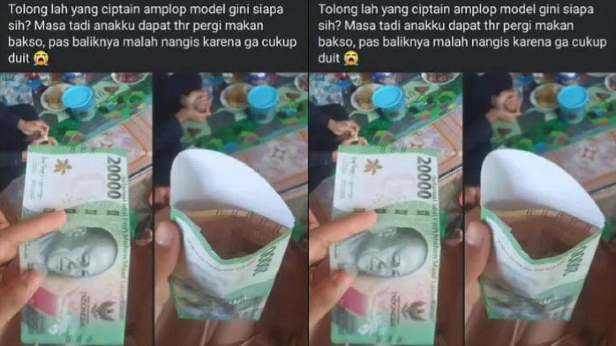 Amplop THR mengecoh bikin bocah nangis