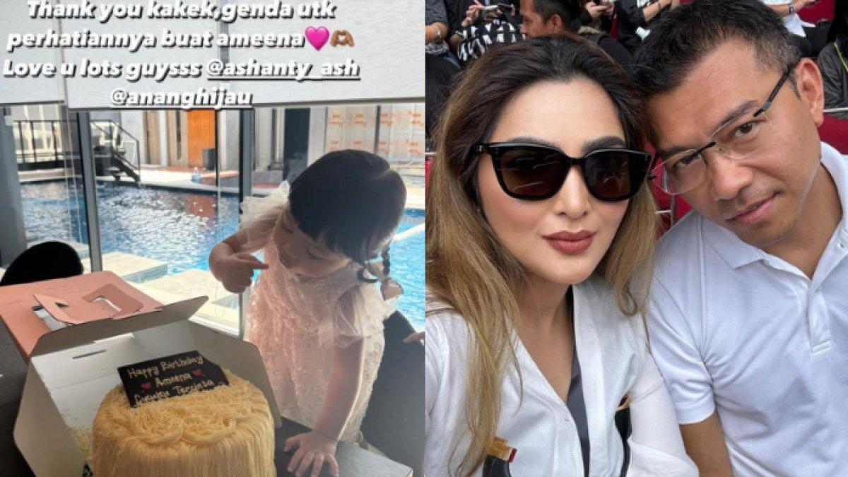 Anang Hermasyah dan Ashanty mengirim kue ulang tahun untuk Ameena