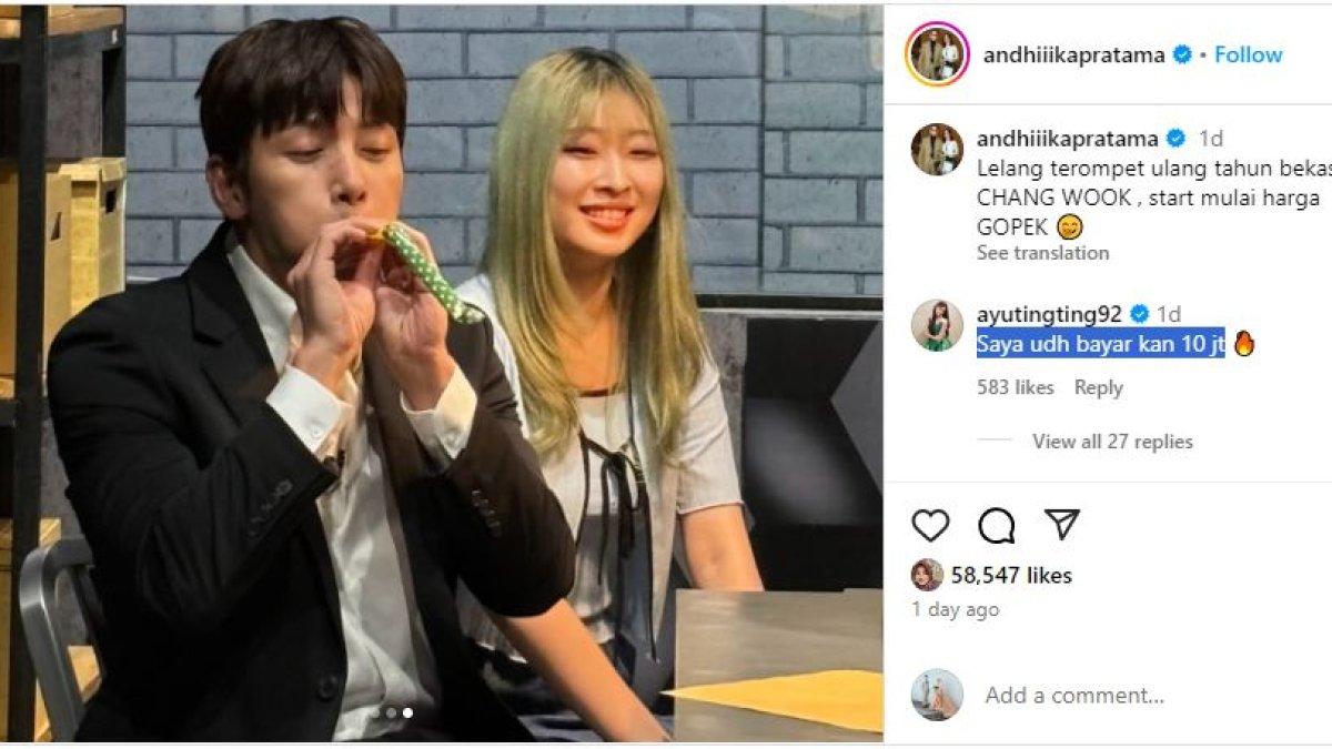 Andhika Pratama melelang trompet bekas Ji Chang Wook dimulai dari harga Rp 500. 