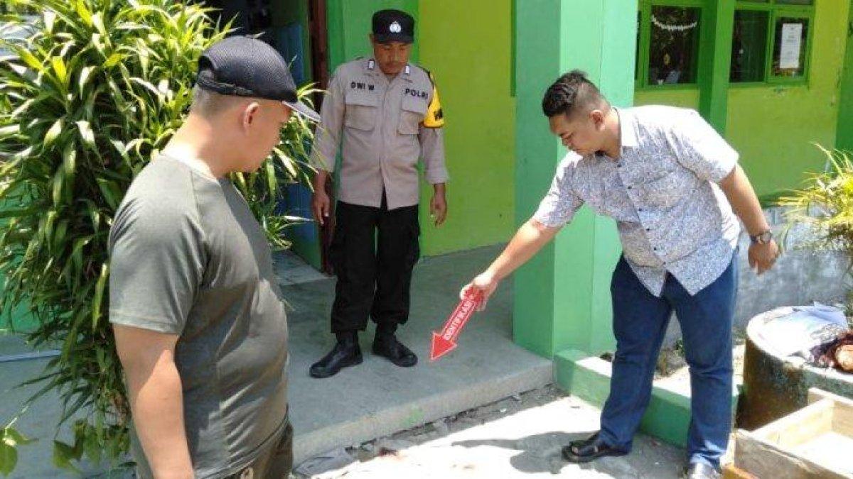 Anggota Polres Demak mendatangi TKP di MA Yasua di Kabupaten Demak, Jawa Tengah