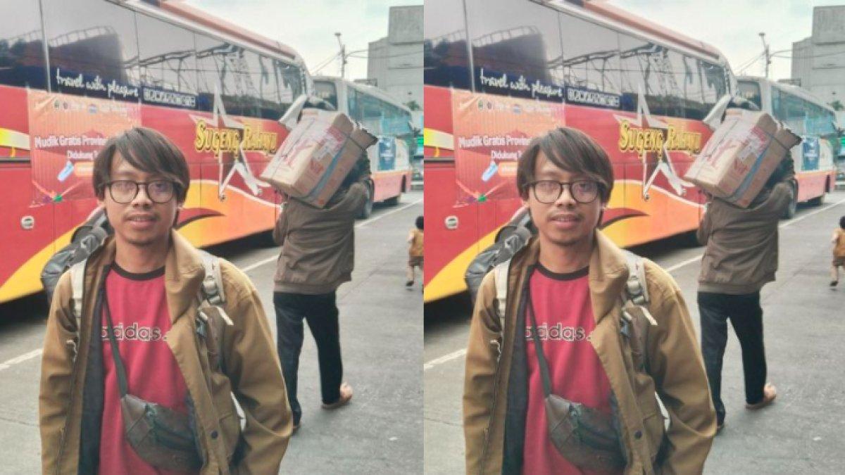 Ari Ramdani ditinggal bus yang akan mengantarnya pulang kampung