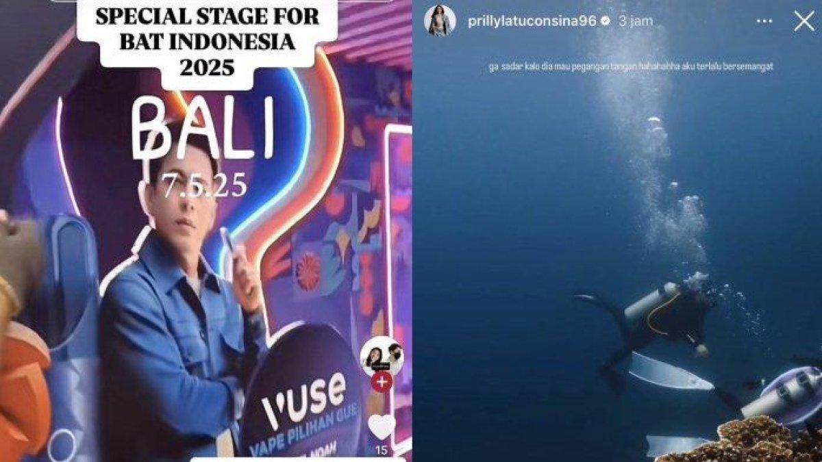 ADA DI BALI - Keberadaan Ariel NOAH hadiri acara di Bali dan Prilly Latuconsina mengunggah foto diving di laut bersama Omara Esteghlal.