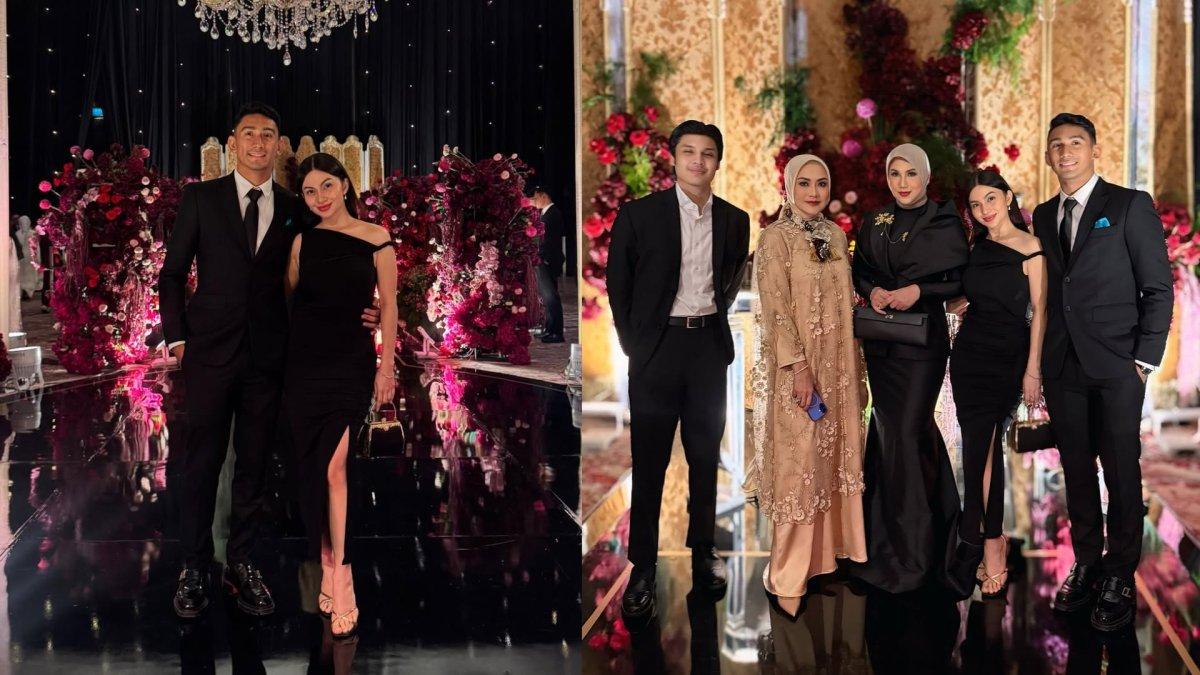 Momen Ariel Tatum kondangan bareng sang kekasih, Daffa Wardhana dan calon mertua, Marini Zumarnis.