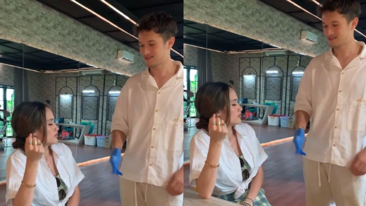 CINTA LAURA DONOR DARAH - Arya Vasco, setia menemani sepanjang proses donor darah. 