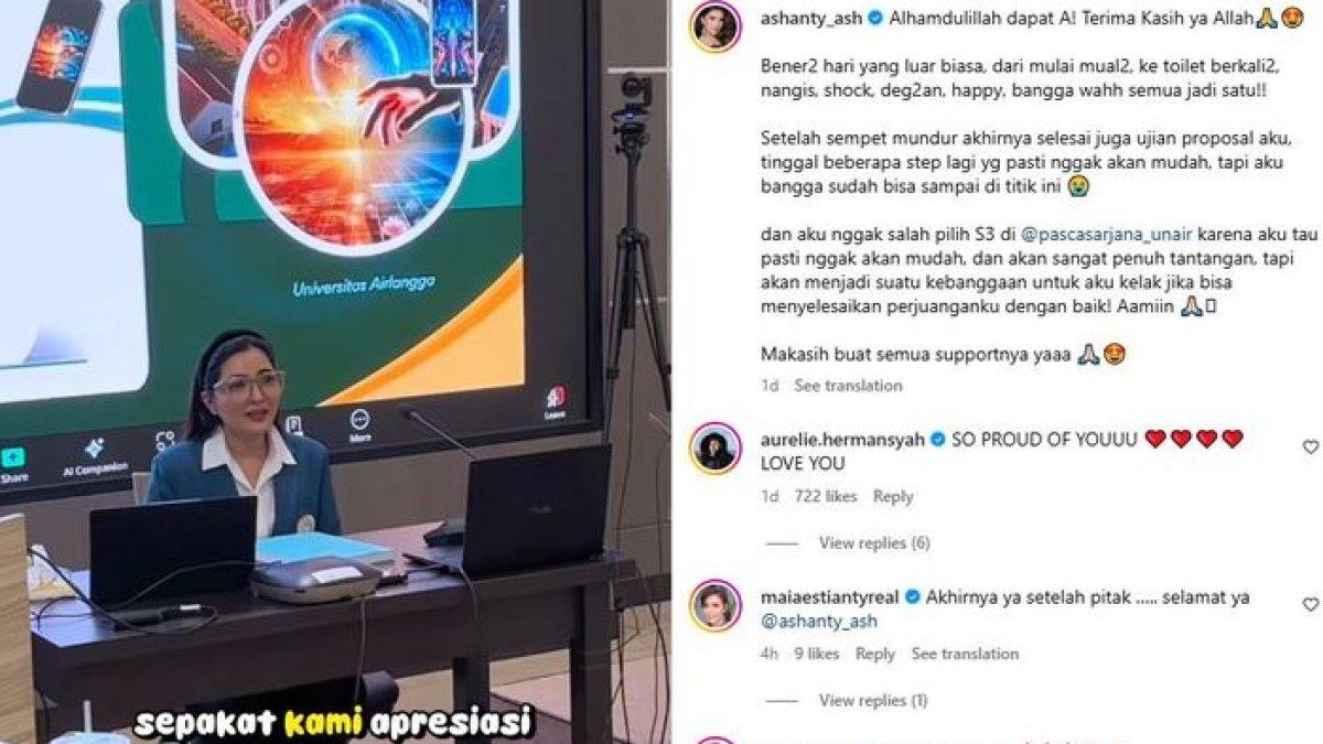 ASHANTY LULUS UJIAN DISERTASI - Ashanty menangis bahagia, tak percaya perjuangan dan pengorbanan selama ini akhirnya membuahkan hasil.
