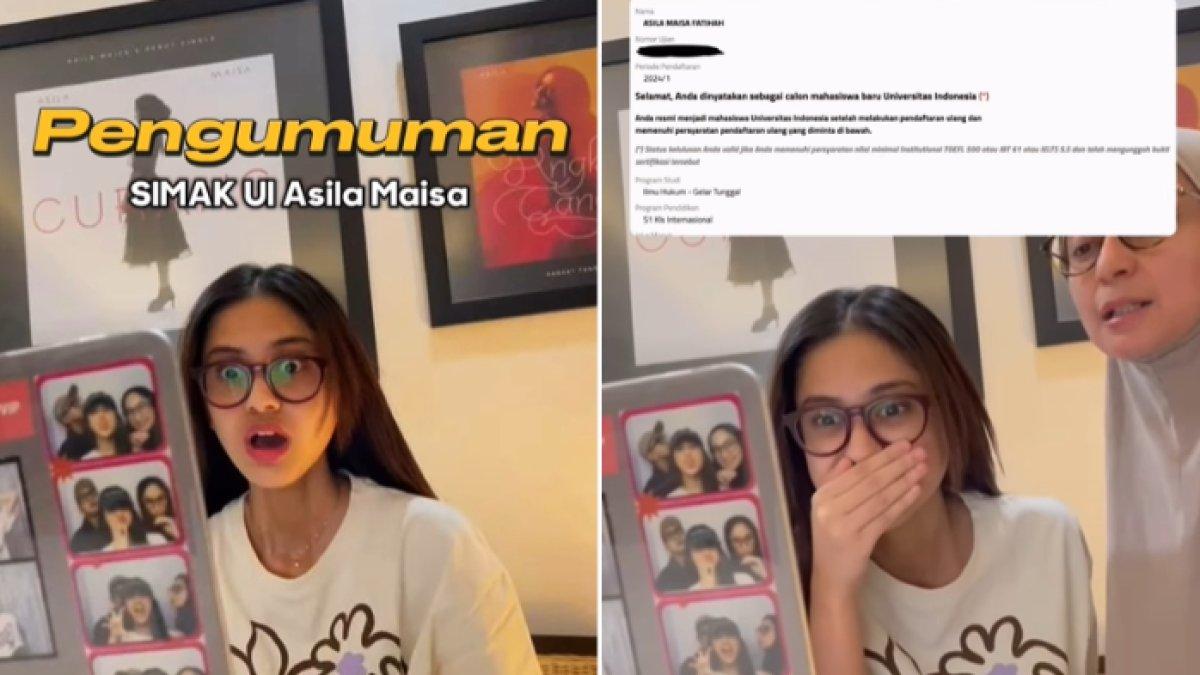 Asila Maisa diterima kuliah di Universitas Indonesia atau UI, tepatnya di Fakultas Hukum.