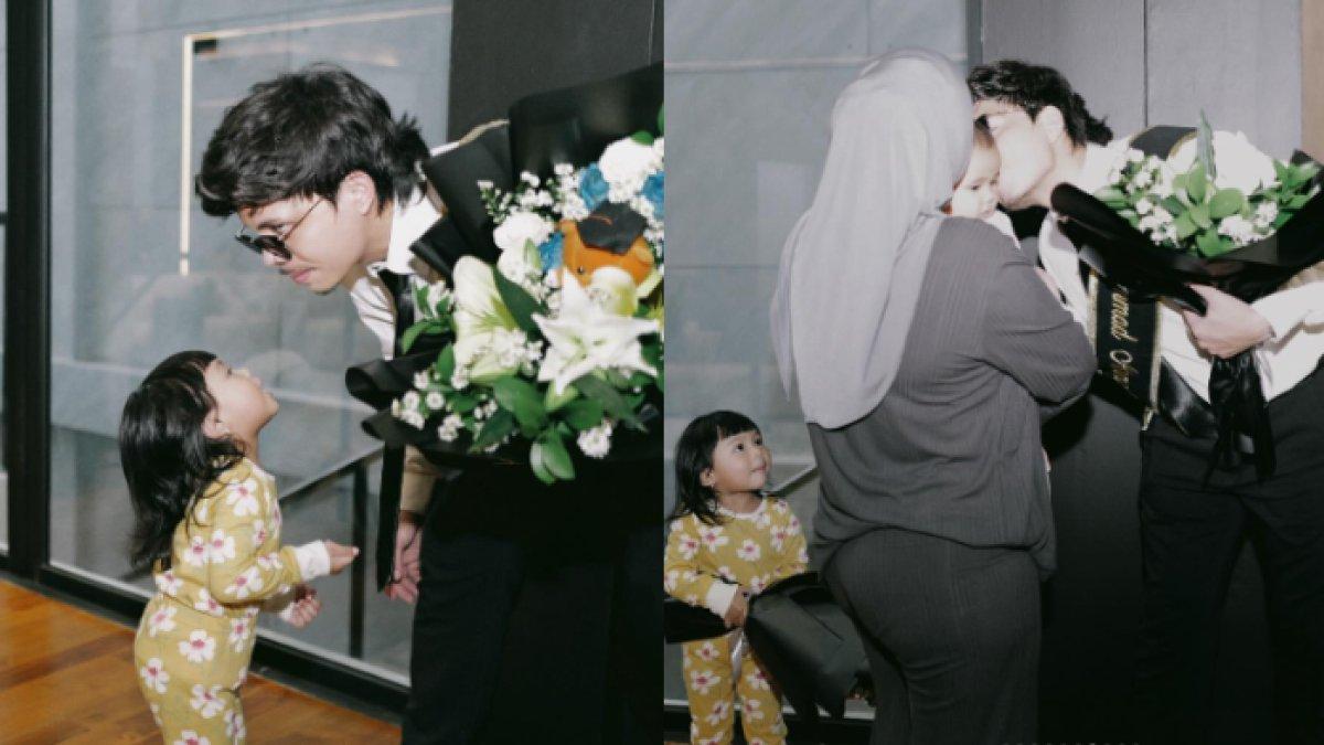 Atta Halilintar disambut hangat oleh istri dan anak-anak.