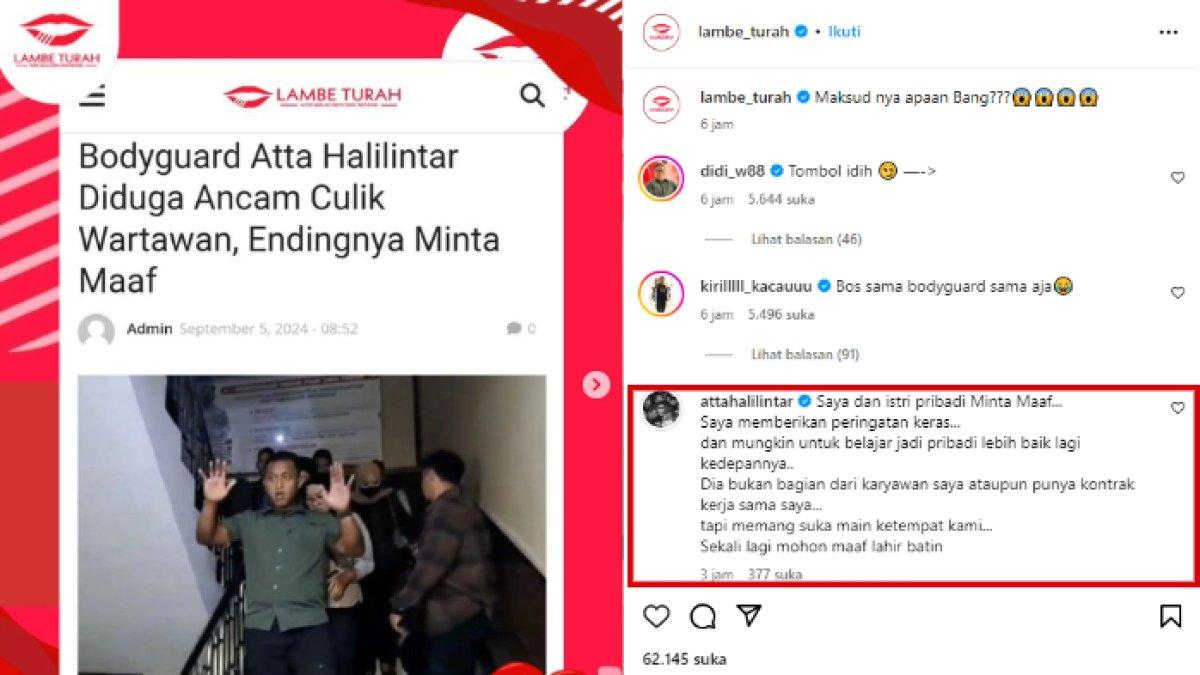 Atta Halilintar menyampaikan permohonan maaf atas kegaduhan yang terjadi