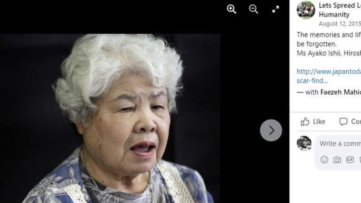 Ayako Ishii, salah satu korban selamat bom atom di Hiroshima pada 6 Agustus 1945