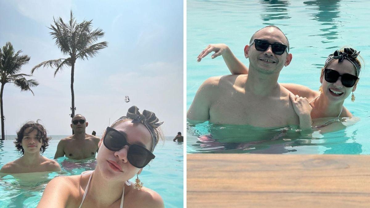 BCL dan keluarga berenang bersama