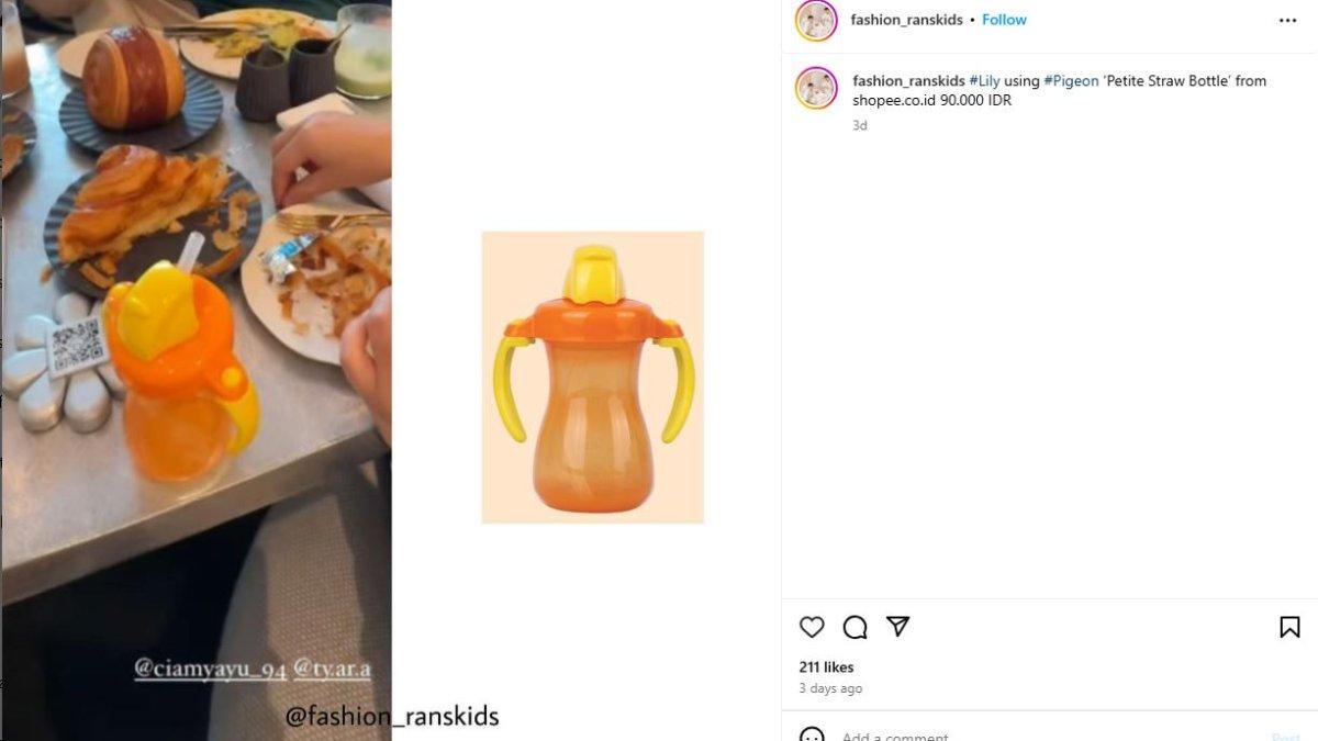 Baby Lily ternyata memiliki botol minuman yang harganya murah meriah.