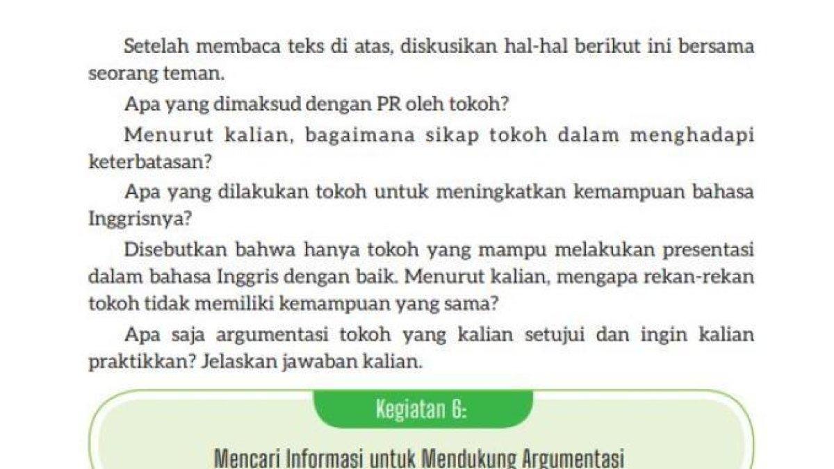 SOAL BAHASA INDONESIA KELAS 9 - Kunci jawaban Bahasa Indonesia kelas 9 halaman 167 Kurikulum Merdeka, D. Menemukan Pesan Teks Argumentasi, Kegiatan 5: Membaca dan Memahami Teks.