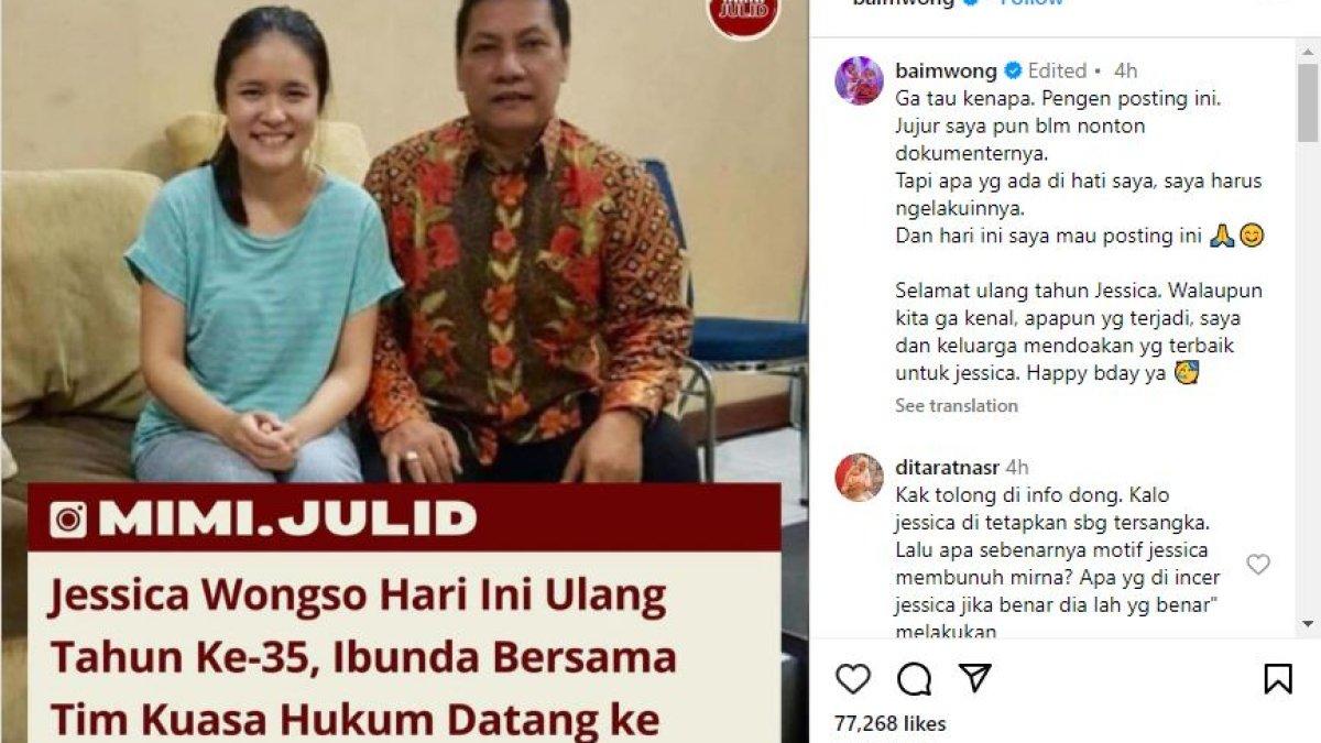 Baim Wong tampak memberikan ucapan selamat