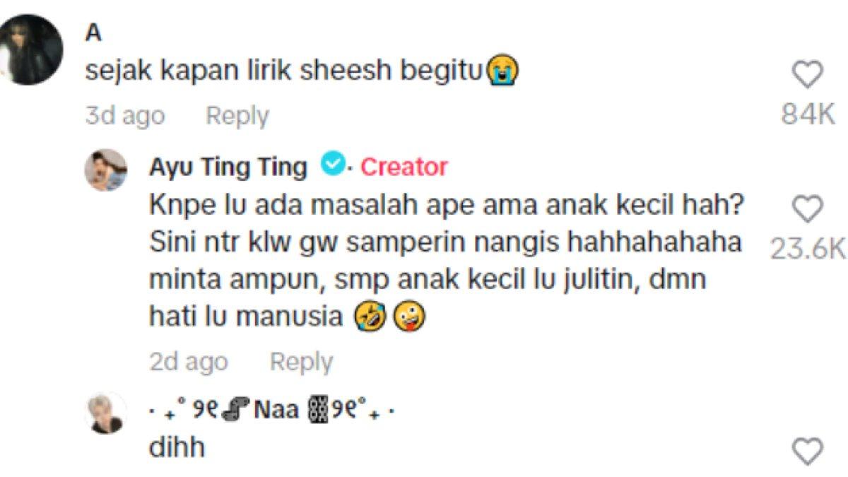 Balasan Ayu Ting Ting saat Bilqis dicibir netizen gara-gara nyanyi lagu Korea