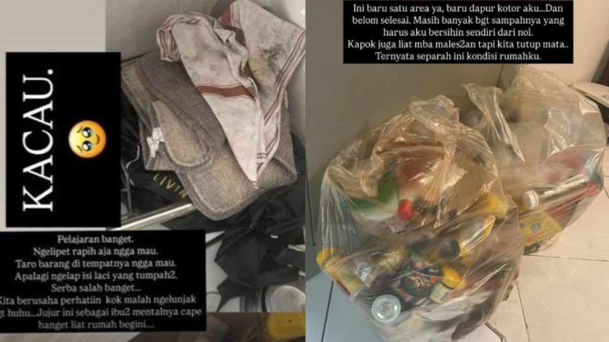 Banyak sampah berserakan di rumah Nana Mirdad