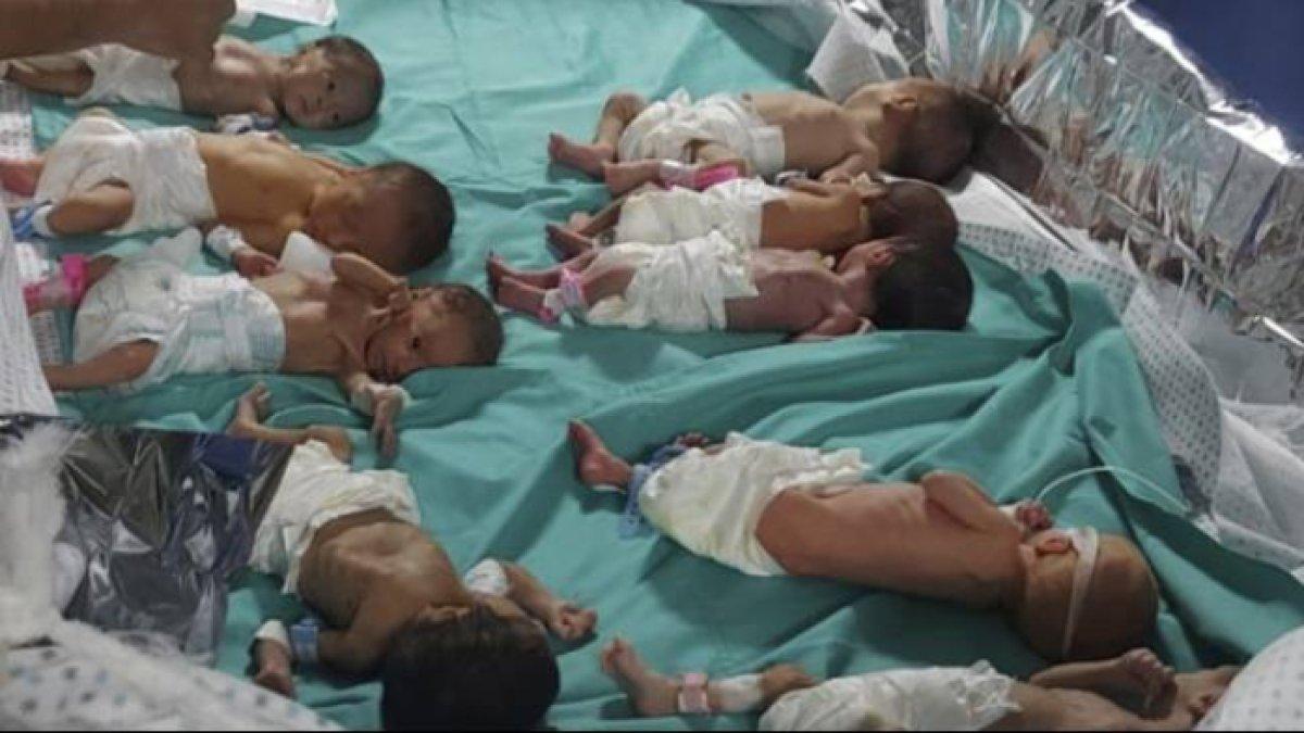 Foto yang dirilis Dr. Marawan Abu Saada memperlihatkan bayi-bayi Palestina yang lahir secara prematur di Rumah Sakit Al Shifa di Gaza City, Jalur Gaza, wilayah Palestina yang diduduki Israel sejak 1967 dan diblokade sejak 2007, Minggu, 12 November 2023.