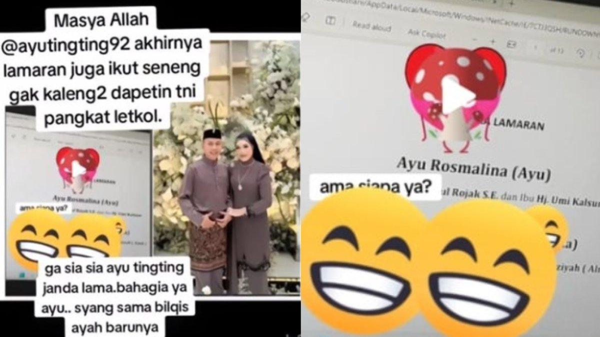 Beredar sebuah foto yang menunjukkan undangan bertuliskan nama asli Ayu Ting Ting