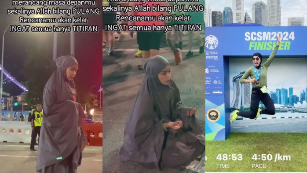 5 Potret Soraya Larasati Salat di Pinggir Jalan Singapura, Tetap