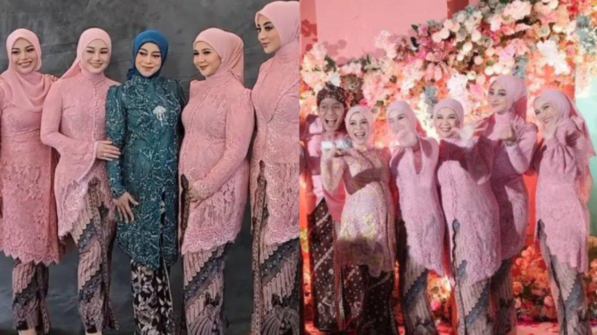 Berikut 7 potret Geng Mamayu jadi pagar ayu acara 7 bulanan Lesti Kejora dan Rizky Billar, pakai seragam.