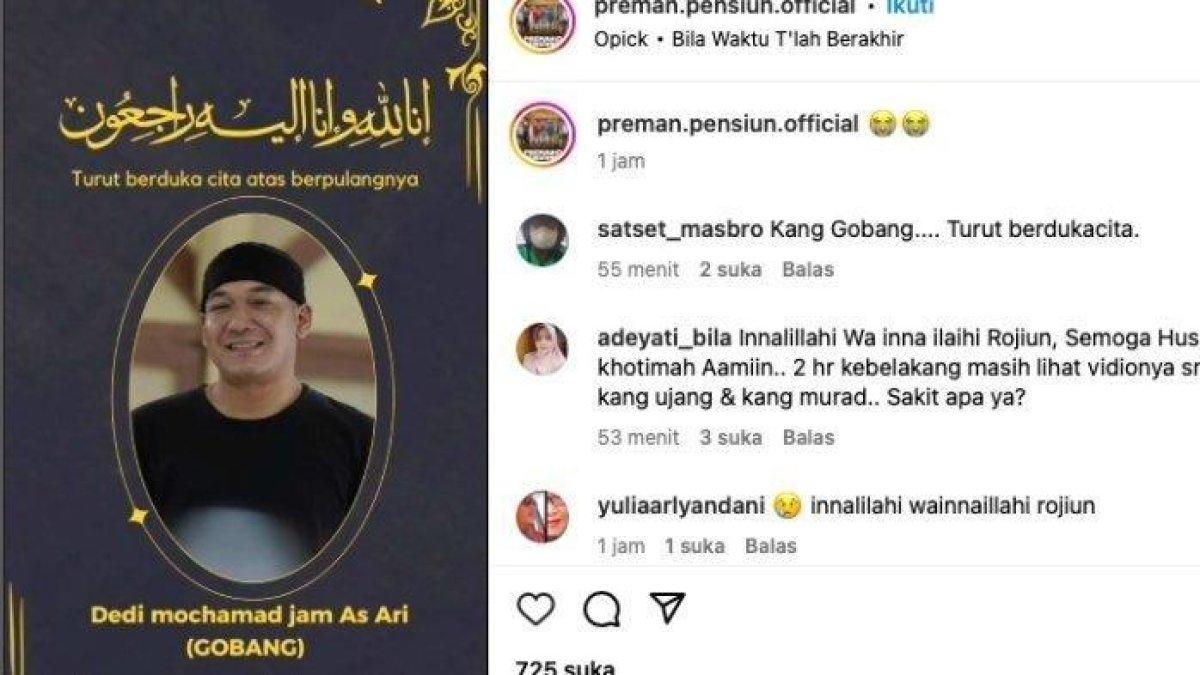 KANG GOBANG WAFAT - Berita meninggalnya Muhammad Jamasari Alias Kang Gobang, salah satu pemeran sinetron Preman Pensiun pada Jumat (7/2/2025).