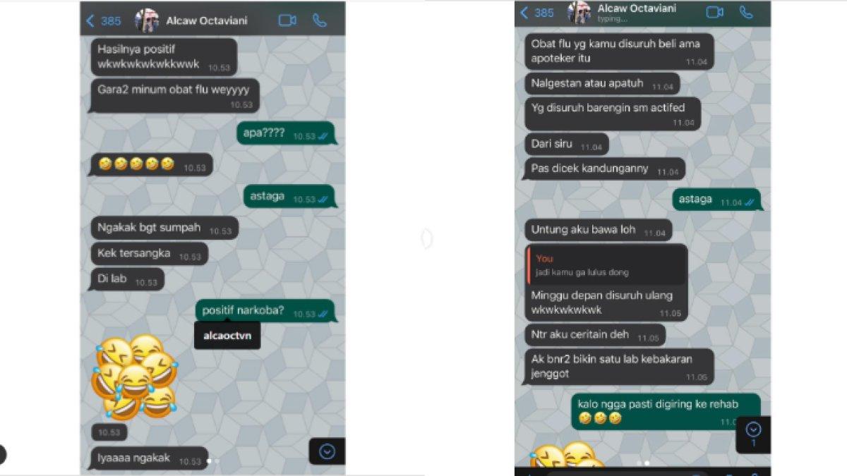 Bintang Emon membagikan dua foto berisi tangkapan layar chat WA antara dirinya dengan sang istri