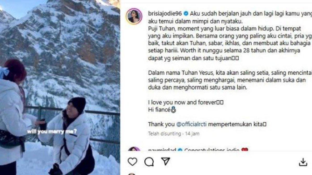 Brisia Jodie dilamar Jonathan Alden di Swiss