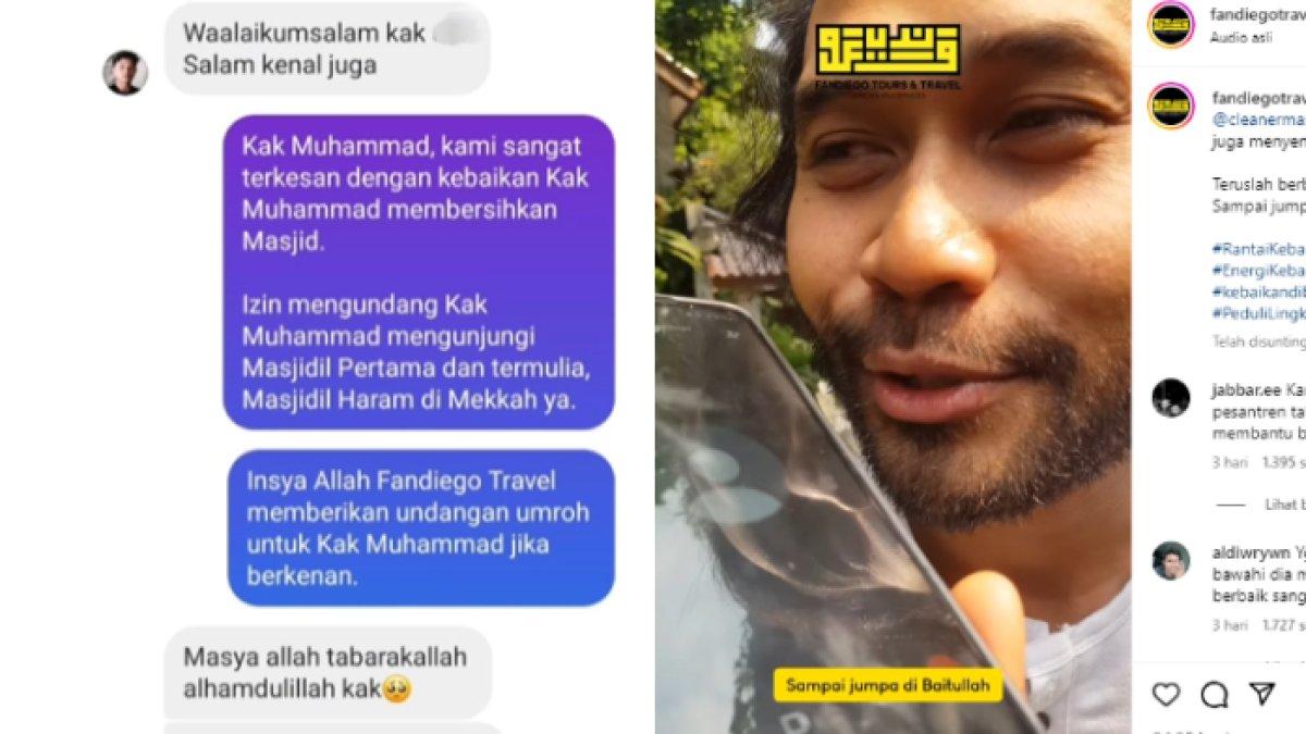 Cecep mendapatkan rezeki berupa umroh gratis.