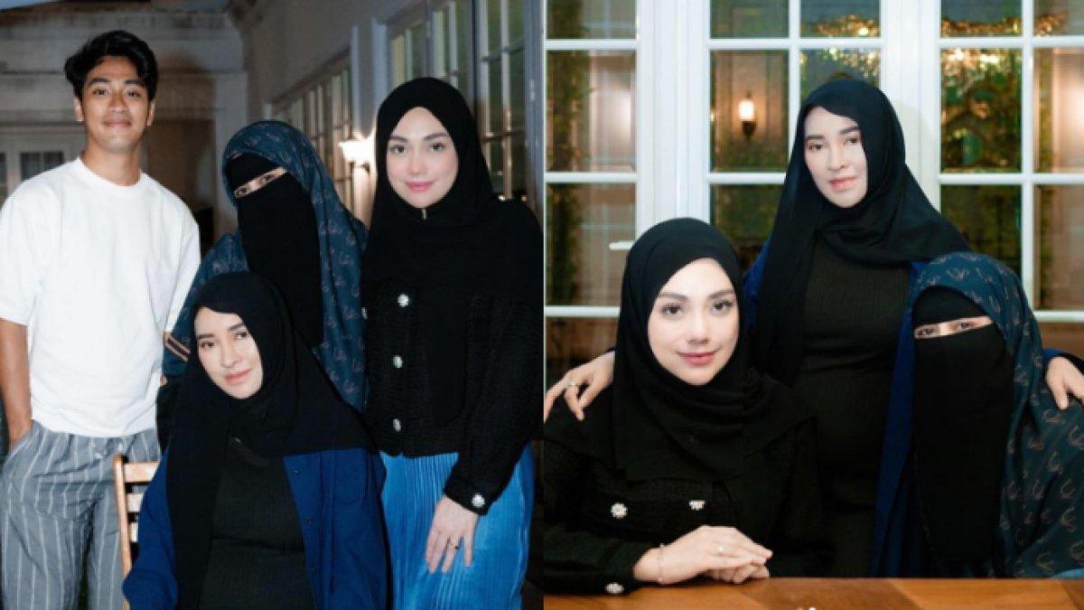 Celine Evangelista berhijab saat bertemu Umi Pipik