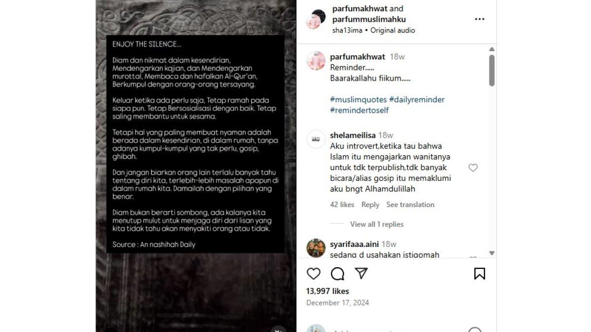 KEGIATAN CELINE EVANGELISTA - Celine Evangelista merepost sebuah video yang berisikan kalimat bijak.