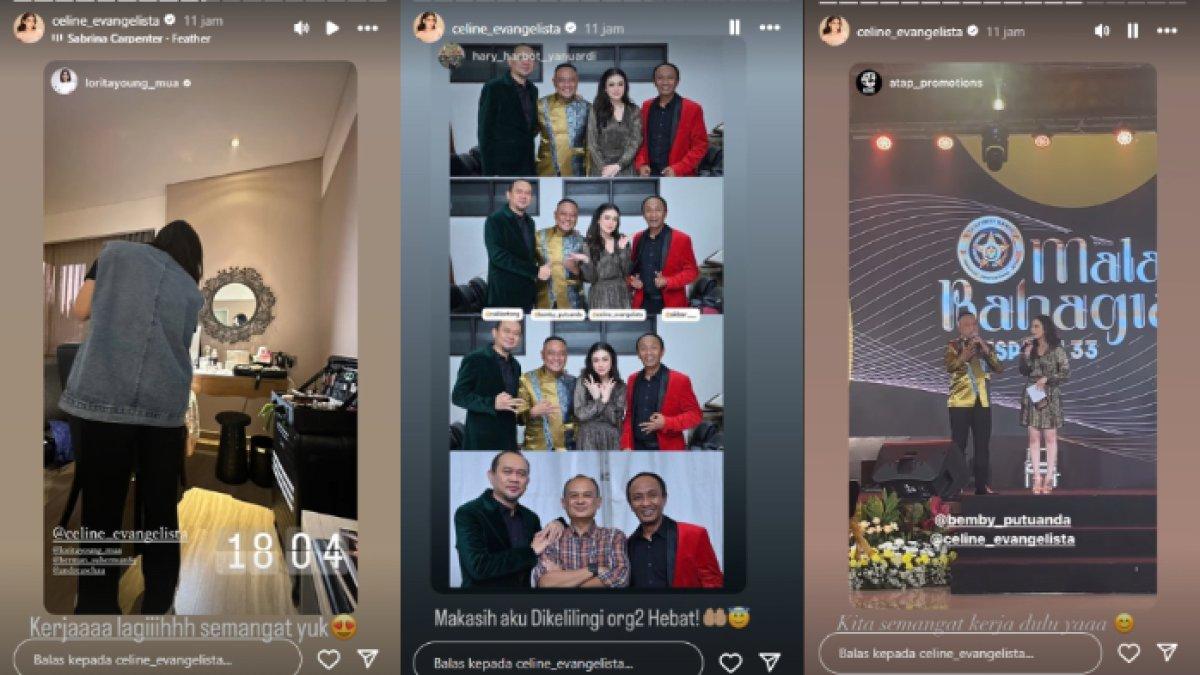 Celine Evangelista sedang giat bekerja
