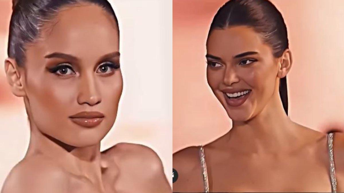 Cinta nampak berfoto bersama Kendall Jenner