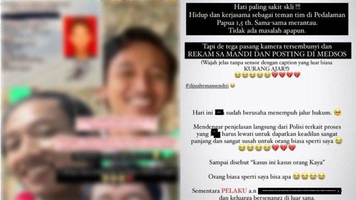 Curhat wanita direkam teman saat mandi, lalu videonya disebar di media sosial
