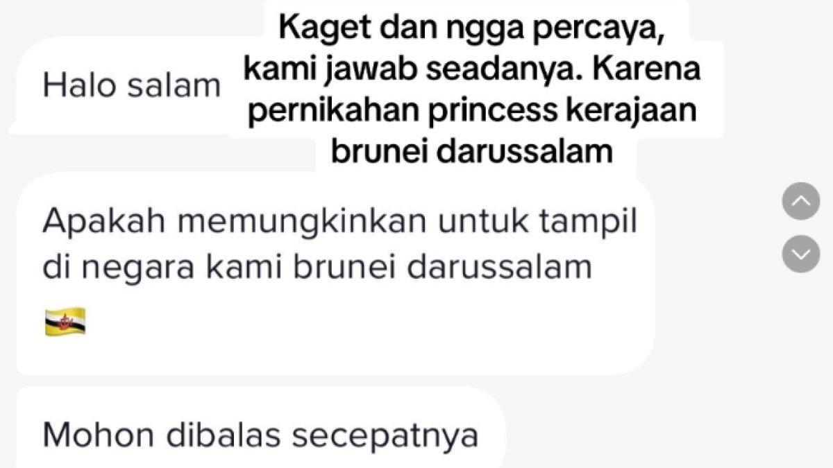 DM pertama pihak Kerajaan Brunei kepada Vinoqi Entertainment