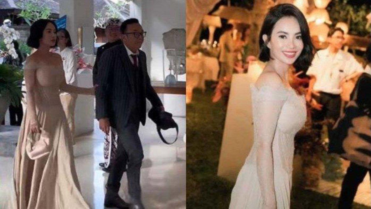 GANDENG ARI LASSO - Sosok Dearly Djoshua yang menggandeng penyanyi Ari Lasso di pernikahan aktris Luna Maya dan Maxime Bouttier pada 7 Mei 2025.