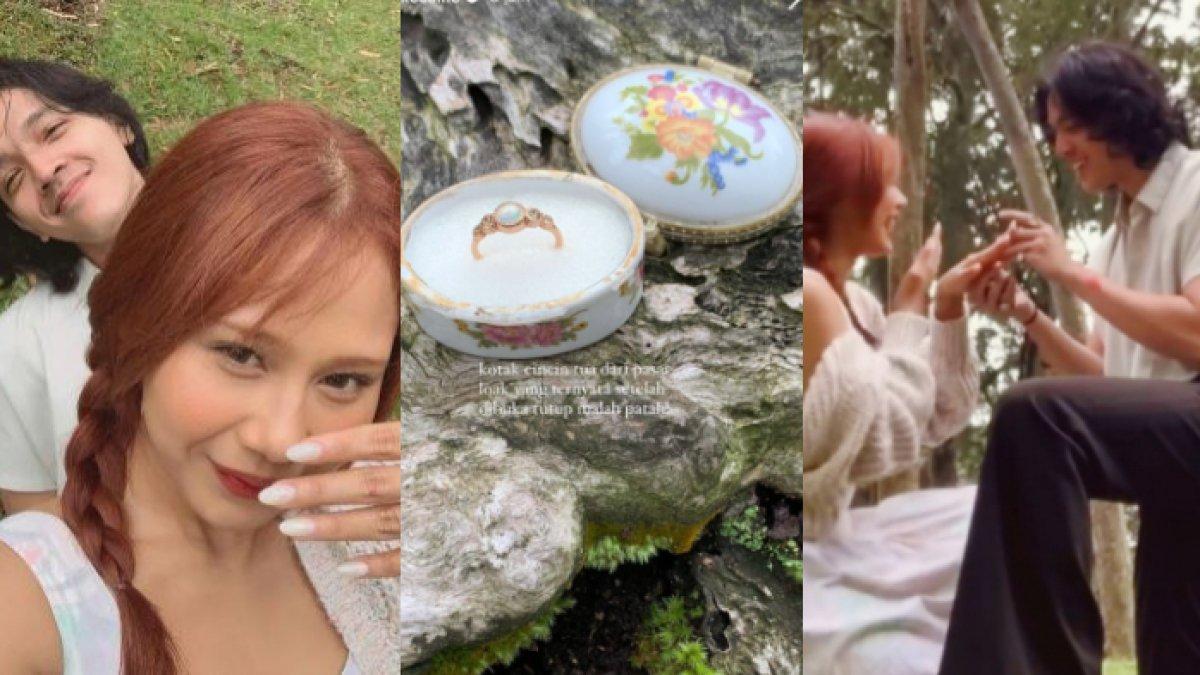 Deretan potret romantis saat Nadin Amizah dilamar Faishal Tanjung.