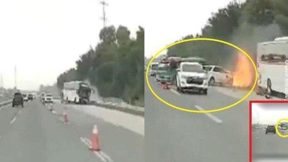 Detik-detik kecelakaan maut di Km 58 tol Jakarta-Cikampek, Karawang, Jawa Barat